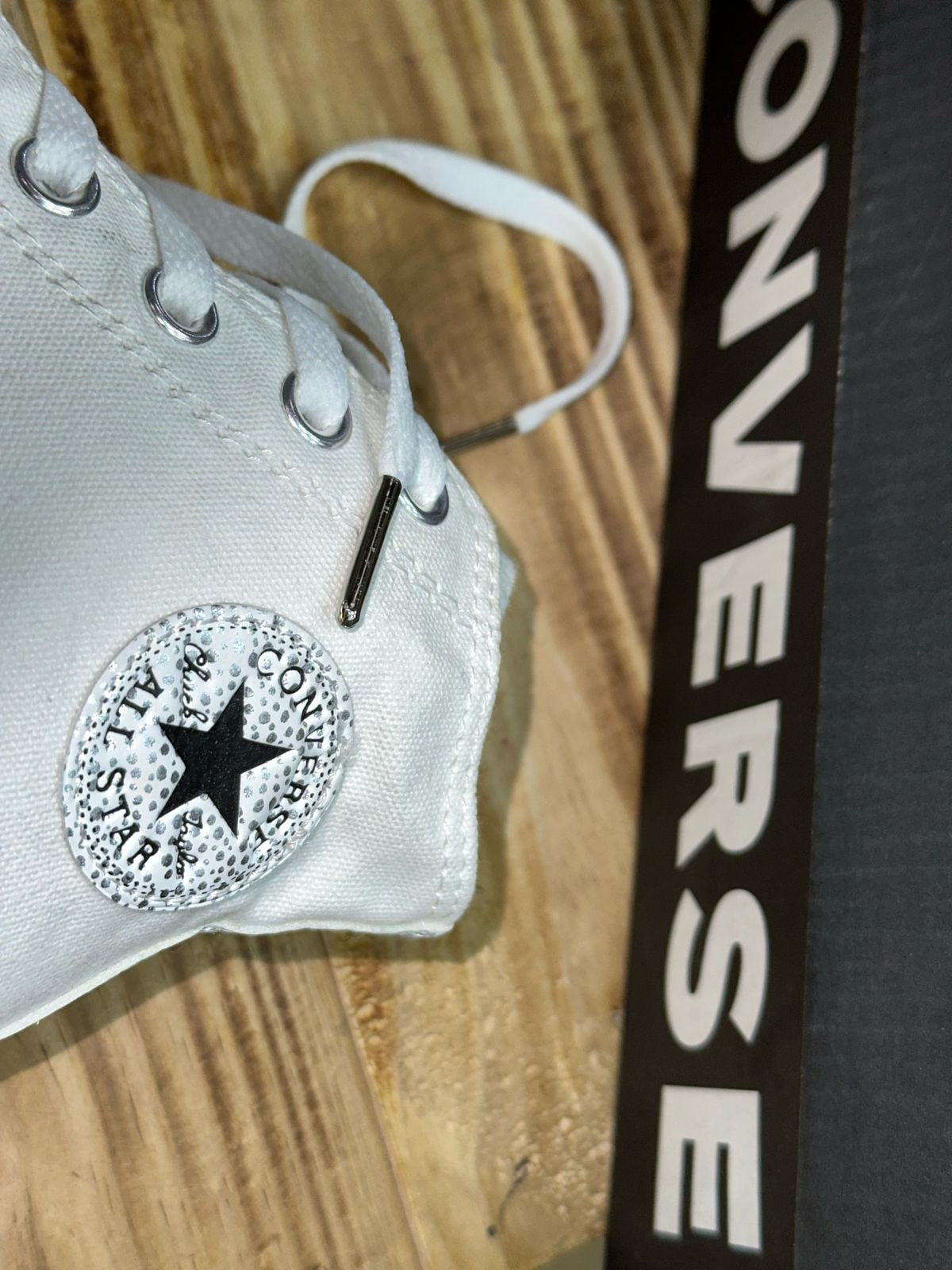 Converse plataforma punta plateada
