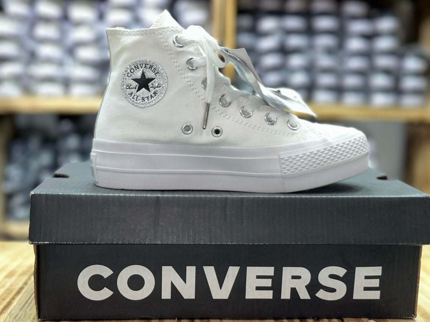 Converse plataforma punta plateada